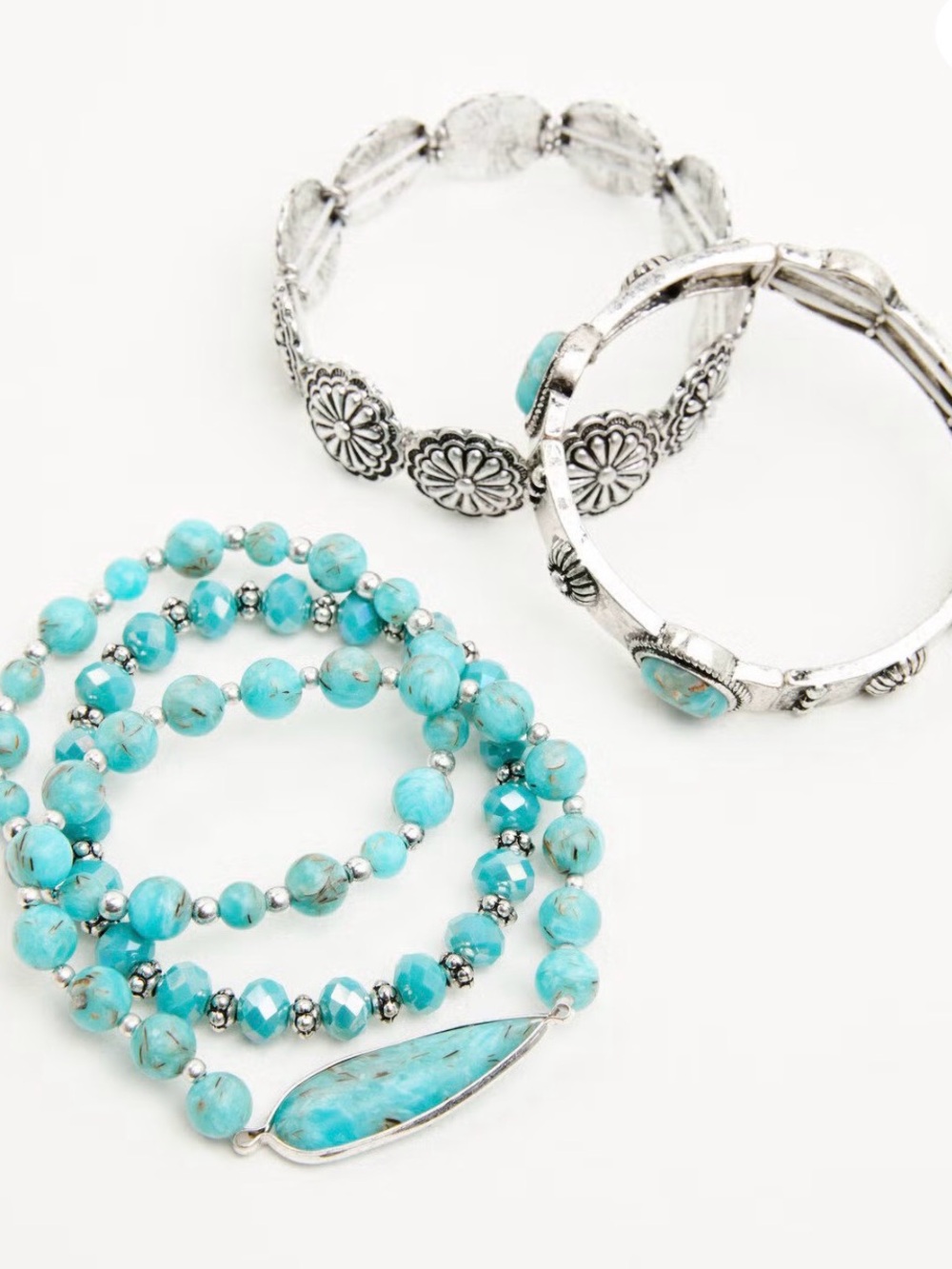 Shyanne Turquoise & Silver Concho Bracelets & Earrings
